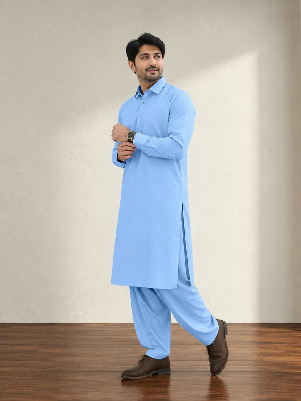 Sky Blue Tehzeeb – Wash & Wear Fabric