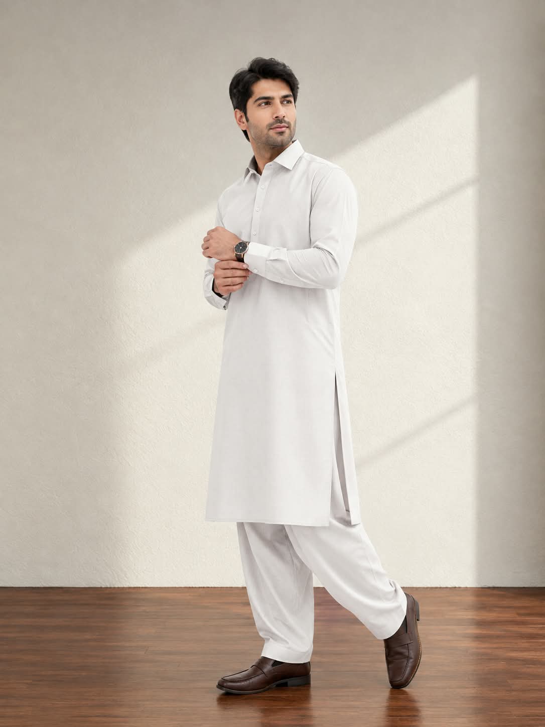 Off White Tehzeeb – Wash & Wear Fabric